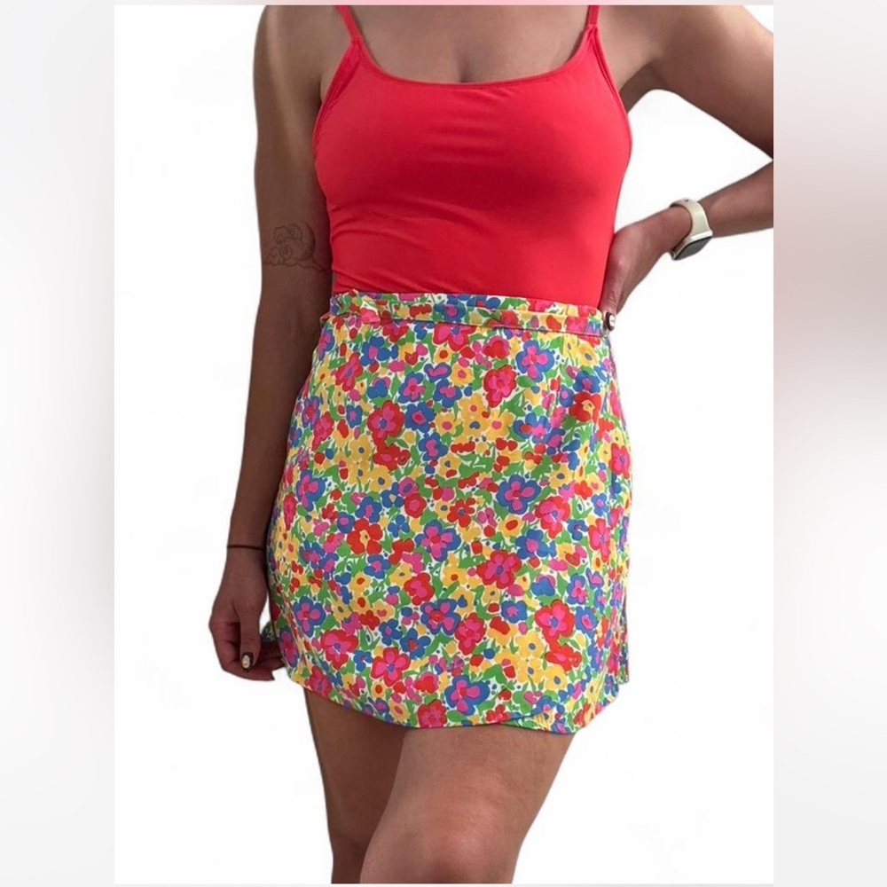 Faithfull the Brand Colorful Floral Mini Skirt